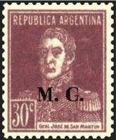 (№1925-295) Марка из набора Аргентина 1925 год "Joseacute Франциско ovpt де Martiacuten 17781850 ldq