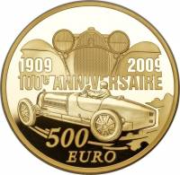 (№2009km1610) Монета Франция 2009 год 500 Euro (Этторе Бугатти)