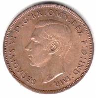 (1947) Монета Великобритания 1947 год 1 пенни "Георг VI"  Бронза  VF
