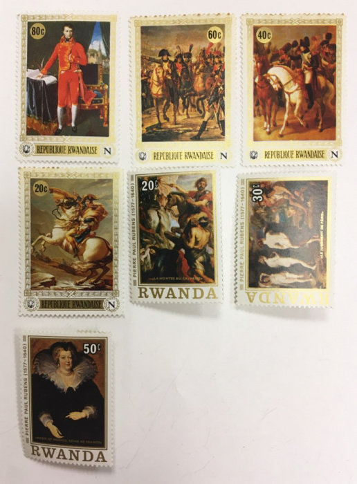 (--) Набор марок Руанда &quot;10 шт.&quot;  Негашеные  , III O