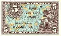 (№1948P-4a) Банкнота ФРГ 1948 год "5 Deutsche Mark"