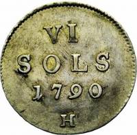 (№1790km17) Монета Люксембург 1790 год 6 Sols (ВИ)