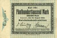 (№1923P-S1158) Банкнота Германия 1923 год "500,000 Mark"