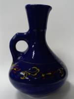 Кувшин с растительным декором,керамика,кобальт, СССР,20 см (сост.на фото)