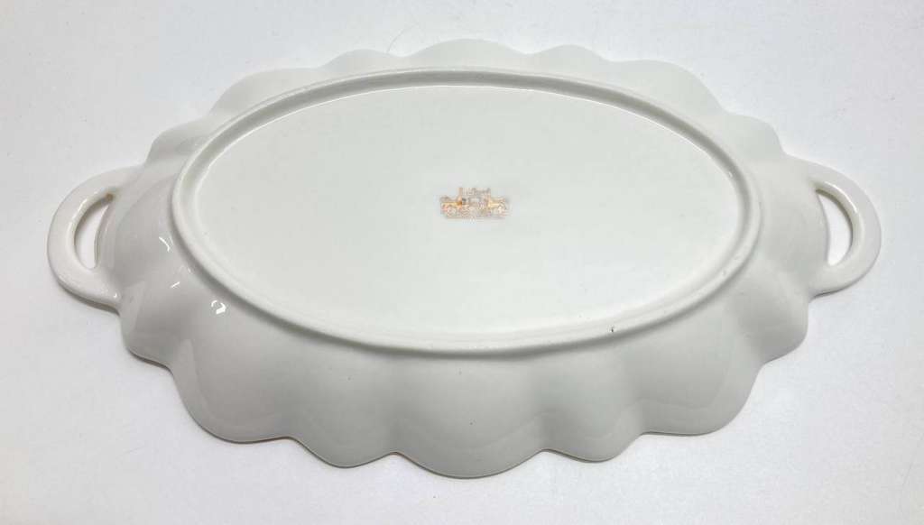 Блюдо овальное с цветами, фарфор, Лефард