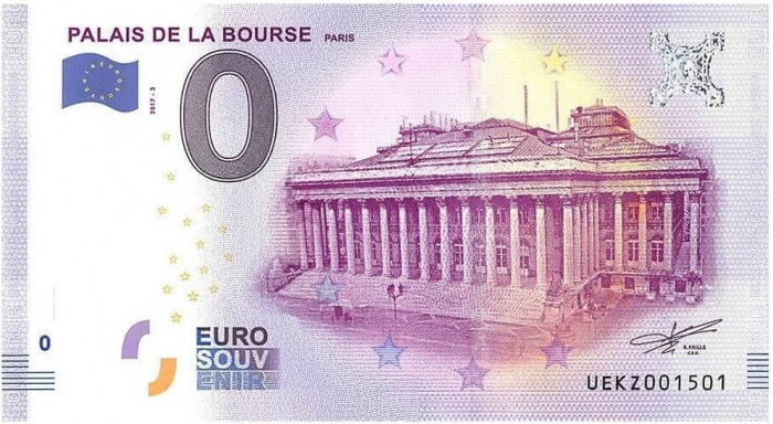 (2017) Банкнота Европа 2017 год 0 евро &quot;Париж. Здание биржи&quot;   UNC