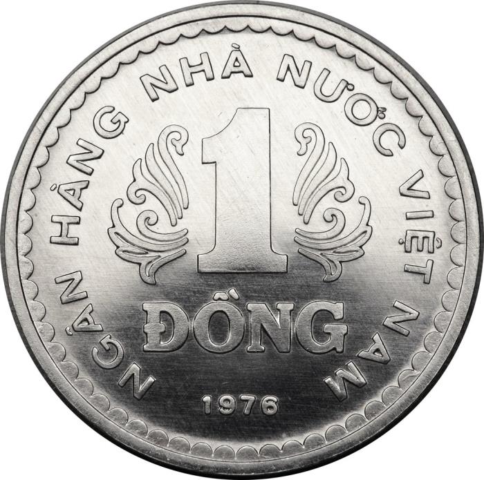 1976 Монета Вьетнам 1 донг  Алюминий  UNC
