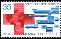 (1972-067) Марка Германия (ГДР) "Транспорт"    Красный Крест ГДР III Θ