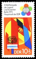 (1973-015) Марка Германия (ГДР) "Флаги"    Фестиваль молодежи и студентов II Θ