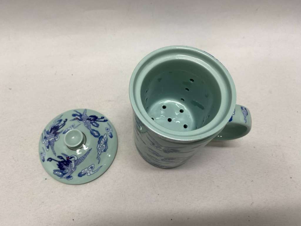 Чашка для заваривания чая Журавли с крышкой