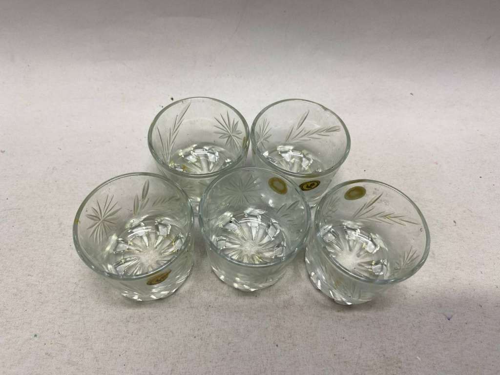 Стопка Гусь хрустальный алмазная резка 5 шт