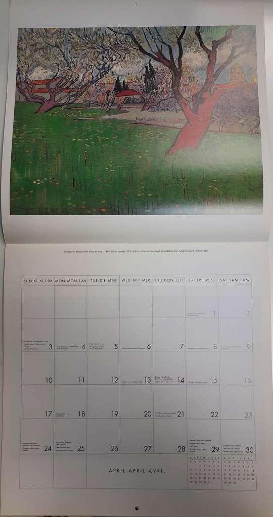 Книга &quot;Vincent van Gogh&quot; Календарь 1994 New York 1993 Мягкая обл. 24 с. С цветными иллюстрациями