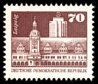 (1981-035) Марка Германия (ГДР) "Старая ратуша, Лейпциг"    Достопримечательности ГДР III O