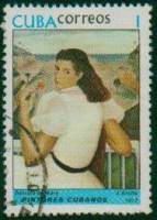 (1977-046) Марка Куба "Портрет Мари"    Картины Хорхе Арче III Θ
