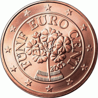 (2002) Монета Австрия 2002 год 5 центов   Сталь, покрытая медью  UNC