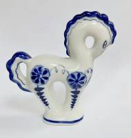 Фарфоровый сувенир "Конь", гжель
