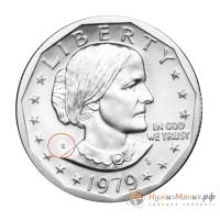 (1979s, заполненная S) Монета США 1979 год 1 доллар   Сьюзен Энтони Медь-Никель  PROOF