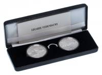 2017 2 монеты по 2.5 евро Набор Латвия Эдуард Вейденбаум  Серебро Ag 925  PROOF Коробка Сертификат