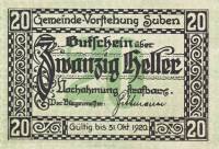 (№1920) Банкнота Австрия 1920 год "20 Heller"