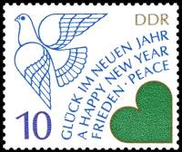 (1983-090) Марка Германия (ГДР) "Голубь (1)"    Новый год II O