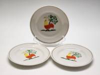 Тарелки детские блюдца 3 штуки  Дулево фарфор Петушок СССР винтаж 1957 г