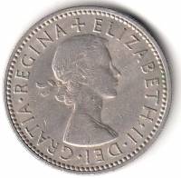 (1964) Монета Великобритания 1964 год 1 шиллинг "Елизавета II"  Шотландский герб Медь-Никель  XF