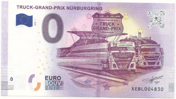 (2018) Банкнота Европа 2018 год 0 евро &quot;Гонки грузовиков&quot;   UNC