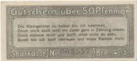 (№1919) Банкнота Германия 1919 год "50 Pfennig"