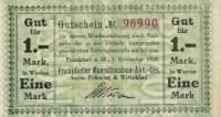 (№1918) Банкнота Германия 1918 год "1 Mark"