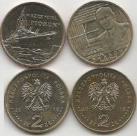 (232 242 2 монеты по 2 злотых) Набор монет Польша 2012 год   UNC