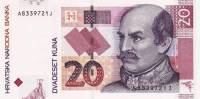 (,) Банкнота Хорватия 2001 год 20 кун "Йосип Елачич"   UNC