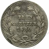 (№1829km192 (Grosherzog Людвиг фон Баден)) Монета Германия (Grosherzog Людвиг фон Баден) 1829 год 10