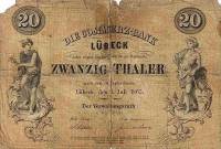 (№1865P-S312) Банкнота Германия 1865 год "20 Thaler"