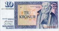 (Hjartarson Olafsson) Банкнота Исландия 1961(1981) год 10 крон "Арнгримюр Йоунссон"   UNC