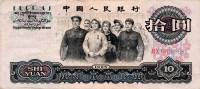 (2 римские цифры в номере) Банкнота Китай 1965 год 10 юаней "Депутаты"   UNC
