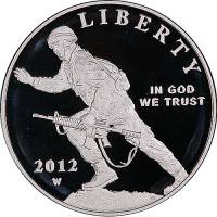 (2012w) Монета США 2012 год 1 доллар   Солдат-пехотинец Серебро Ag 900  PROOF