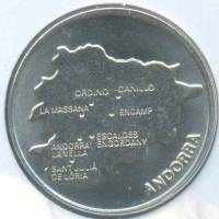 (№2005km250) Монета Андорра 2005 год 50 Cegrave;ntims (Карта Андорры)