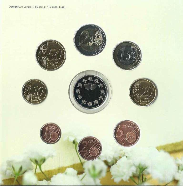 (2010 I, 8 монет + жетон) Набор монет Финляндия 2010 год &quot;Свадебный&quot;   Буклет