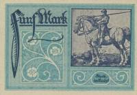 (№1918) Банкнота Германия 1918 год "5 Mark"