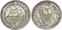 1927a Монета Германия (Веймар) 1927 год 5 марок  Бремерхафен 100 лет Серебро Ag 500  UNC