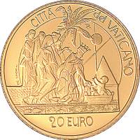 (02) Монета Ватикан 2003 год 20 евро "Рождение Моисея" 1. Золото Золото Au 917  PROOF
