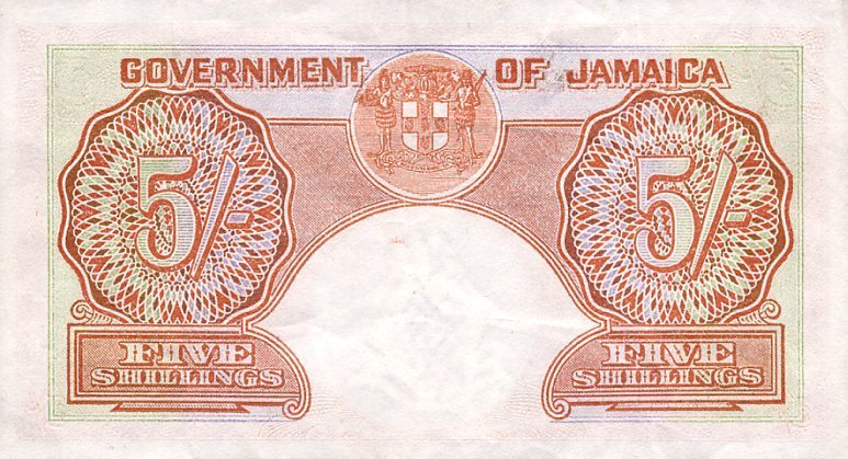 (№1953P-37b.1) Банкнота Ямайка 1953 год &quot;5 Shillings&quot;