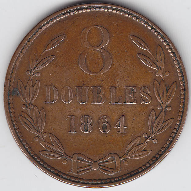 () Монета Остров Гернси 1864 год   &quot;&quot;     VF