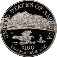 (2002) Монета США 2002 год 100 долларов   Платина (Pt)  UNC
