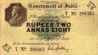 (№1917P-2a) Банкнота Индия 1917 год "2 Rupees 8 Annas" (Подписи: M)