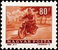 (1964-022) Марка Венгрия "Почтальон на мотоцикле"    Почтовые и телекоммуникационные системы (Станда