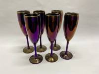 Фужеры для шампанского цветное стекло 6 шт