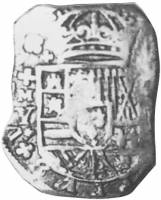 (№1704km239) Монета Испания 1704 год 8 Reales (Мадрид М - БЗ,Дж,Г,Б)