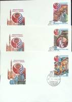 1980-год Набор худож. конв. п\д, сг+ марка, 3шт. СССР Международные полеты в космос   , Печать ПД Ма