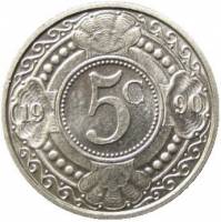 (№1989km33) Монета Ниделандские Антильские острова 1989 год 5 Cents